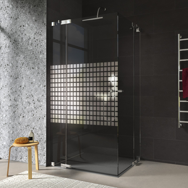 Douchecabine hoekinstap glas satijn CARRE 1/209