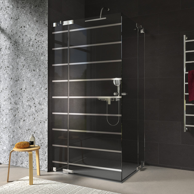 Glas Douchecabine met strepen Hoekingang FORRADO 3/209