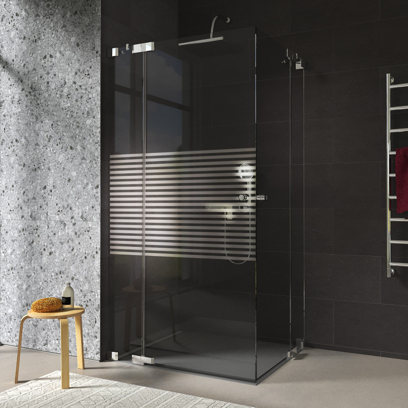 Douchecabine glas met decor hoekinstap FORRADO 5/209