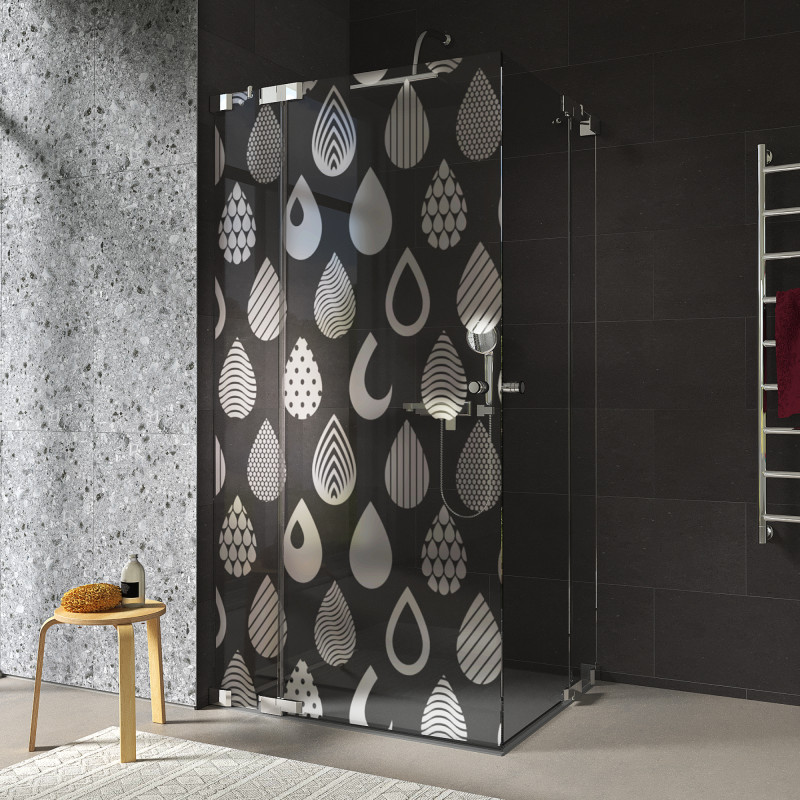 Douchecabine glazen hoekinstap DRUPPEL 2/209