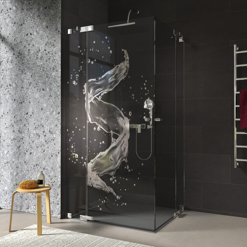Douchecabine glazen hoekinstap WATER 3/209