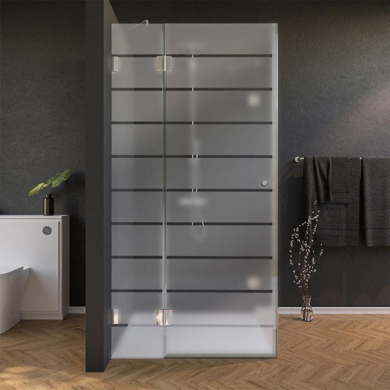 Glas douchecabine met gestreept matglas, deur aan de zijkant AREA 4/210