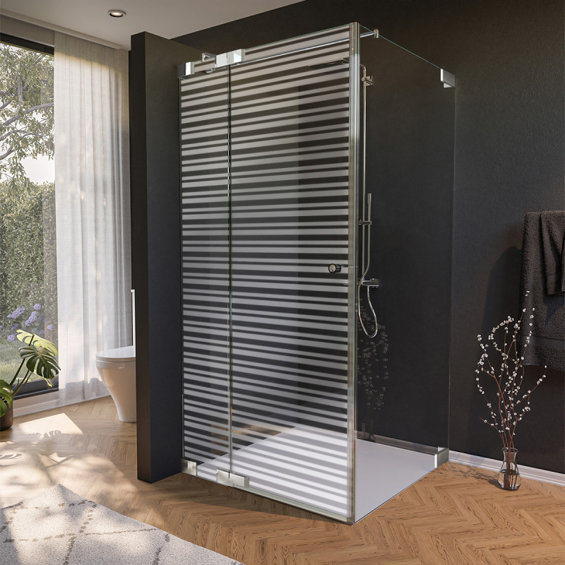 Glas douchecabine deur zijdelings met decor FORRADO 7/210