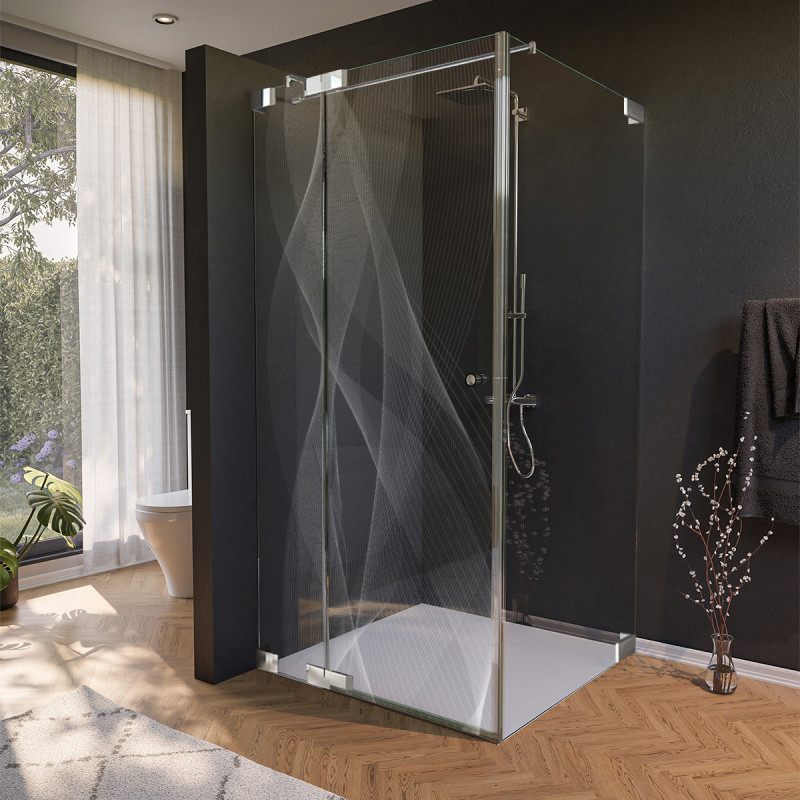 Glas douchecabine deur met zijdecor ARRAY 1/210