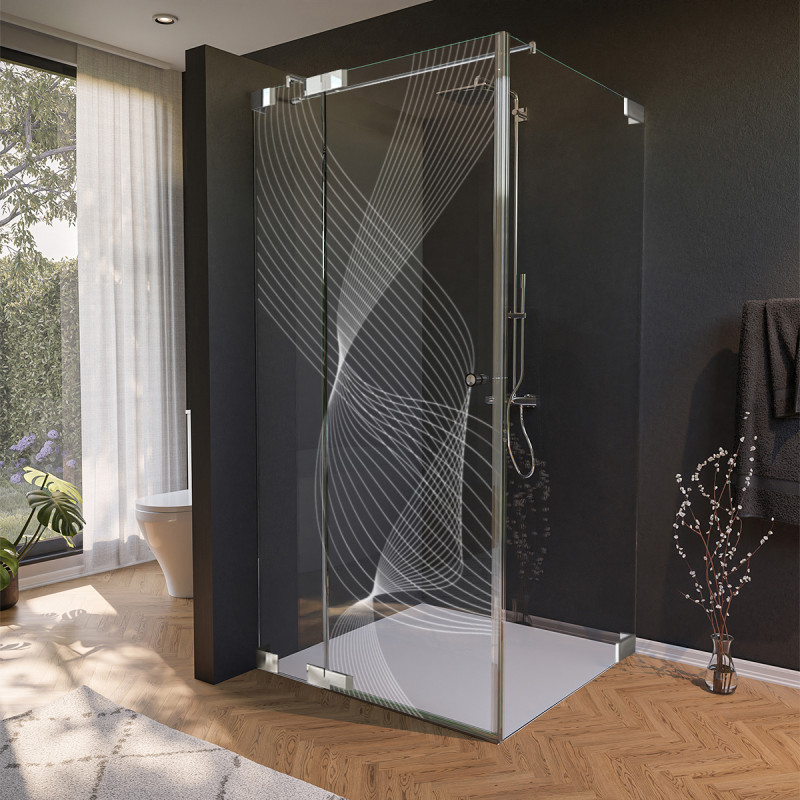 Glas douchecabine deur zijdelings met decor ARRAY 5/210