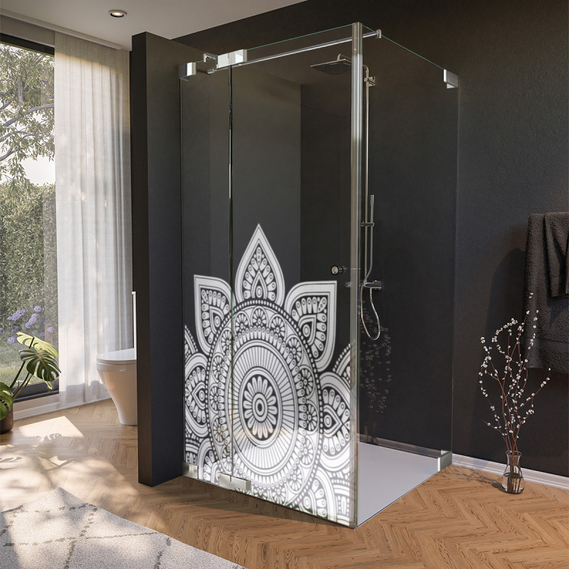 Glas Douchecabine deur zijdelings met motief MANDALA 1/210