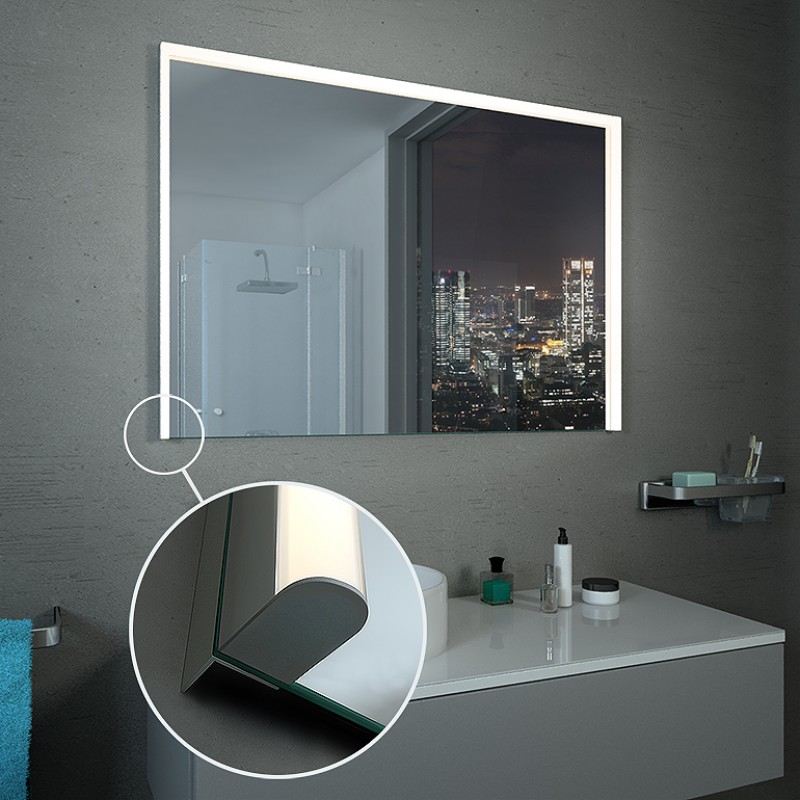 LED-verlichte spiegel, optioneel met klok - Keulen 3 LED-verlichte spiegel, optioneel met klok - Keulen 3