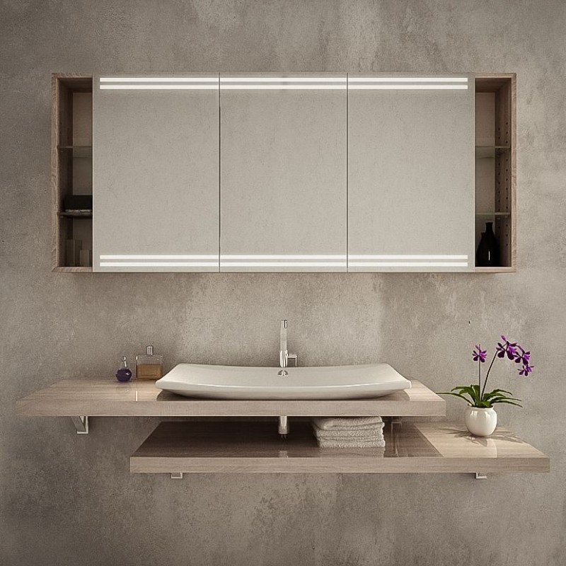 Badkamerspiegelkast met verlichting - STAVANGER Badkamerspiegelkast met verlichting - STAVANGER