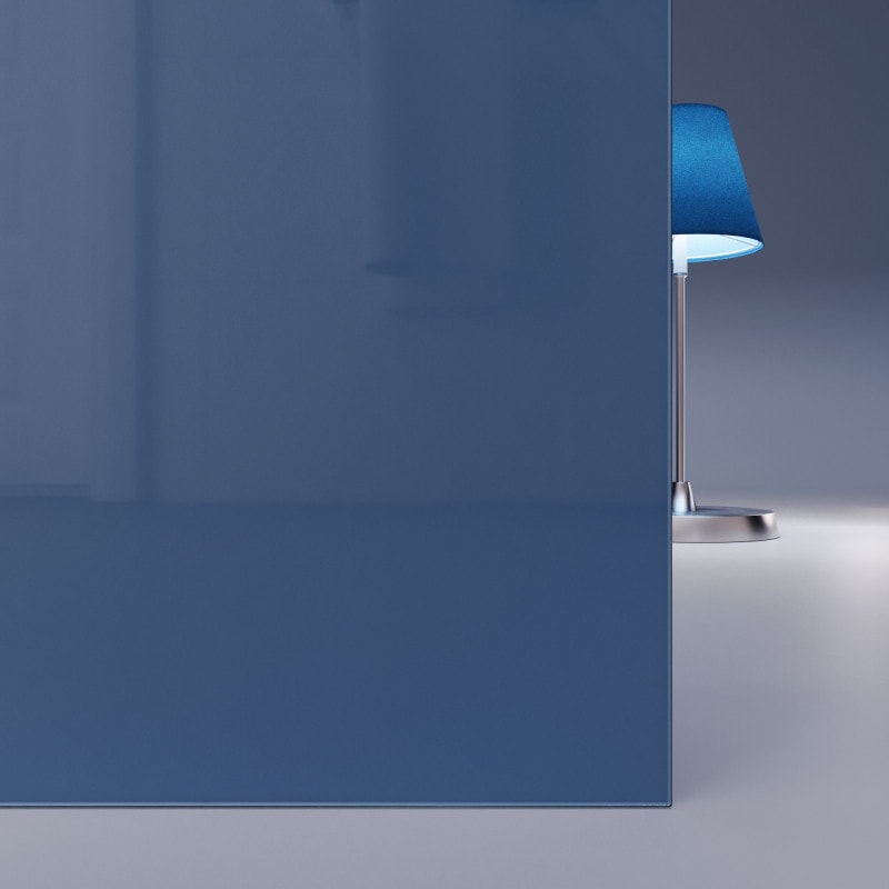 Blauw gelakt gehard veiligheidsglas 4mm