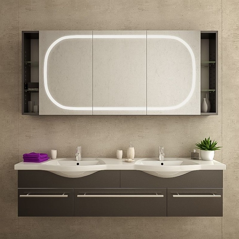 Badkamerspiegelkast verlicht - LUGANO Badkamerspiegelkast verlicht - LUGANO