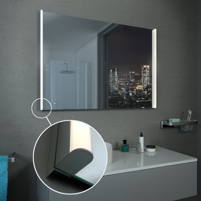 Design verlichte spiegel badkamer, opt. met planchet - Cologne 2