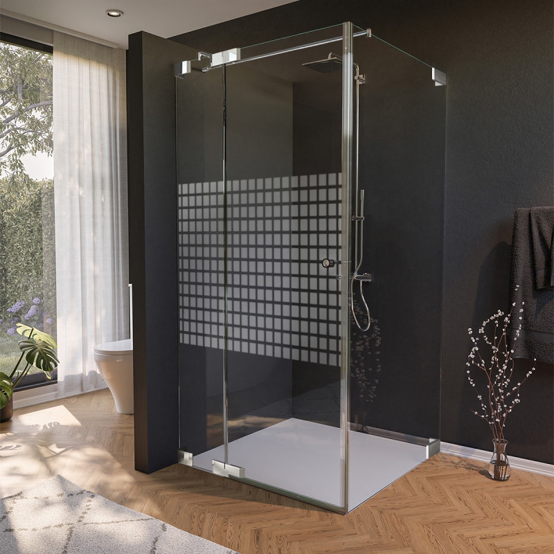 Douchecabine deur zijdelings glas gezandstraald CARRE 2/210