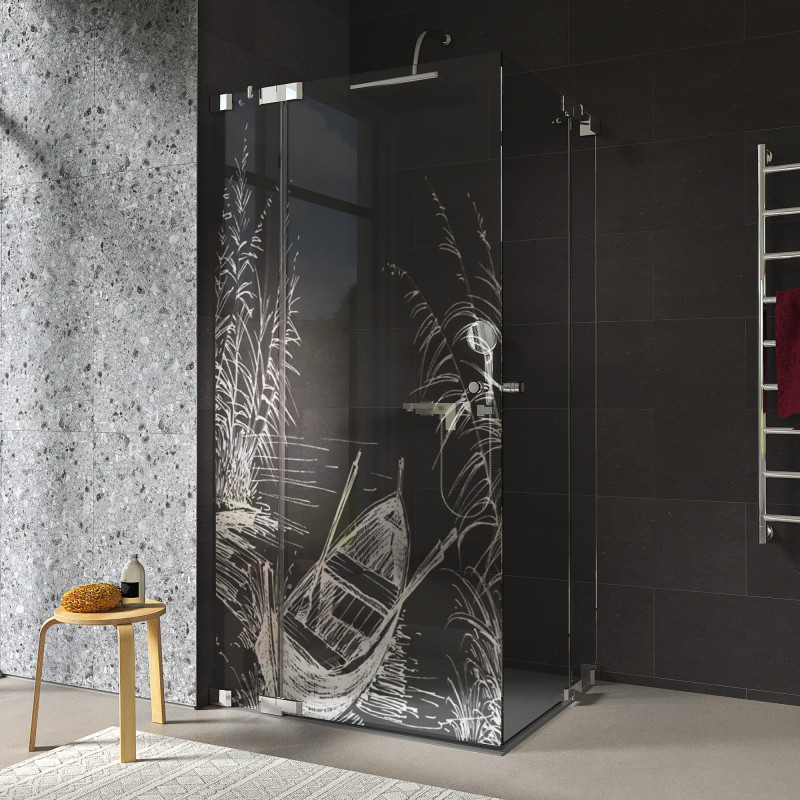 Douchecabine glazen hoekinstap BOOT IN HET RIET 209