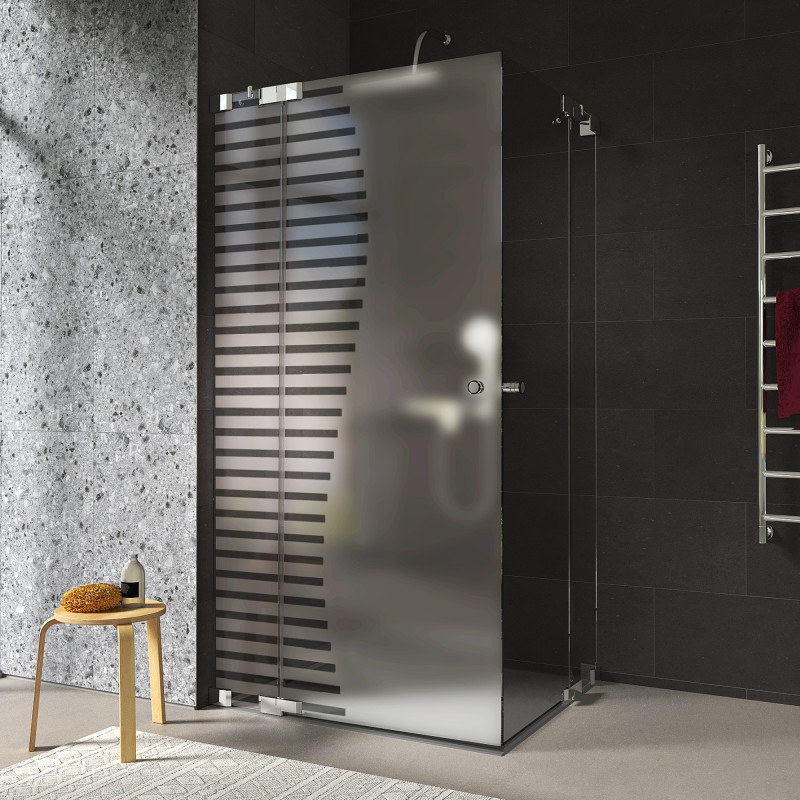 Douchecabine hoekinstap glas satijn FORRADO 8/209