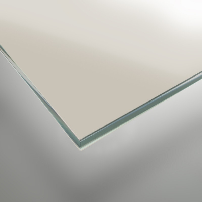 Gelakt glas - Crème wit / Wit - REF 1013, 6mm Gelakt glas - Crème wit / Wit - REF 1013, 6mm