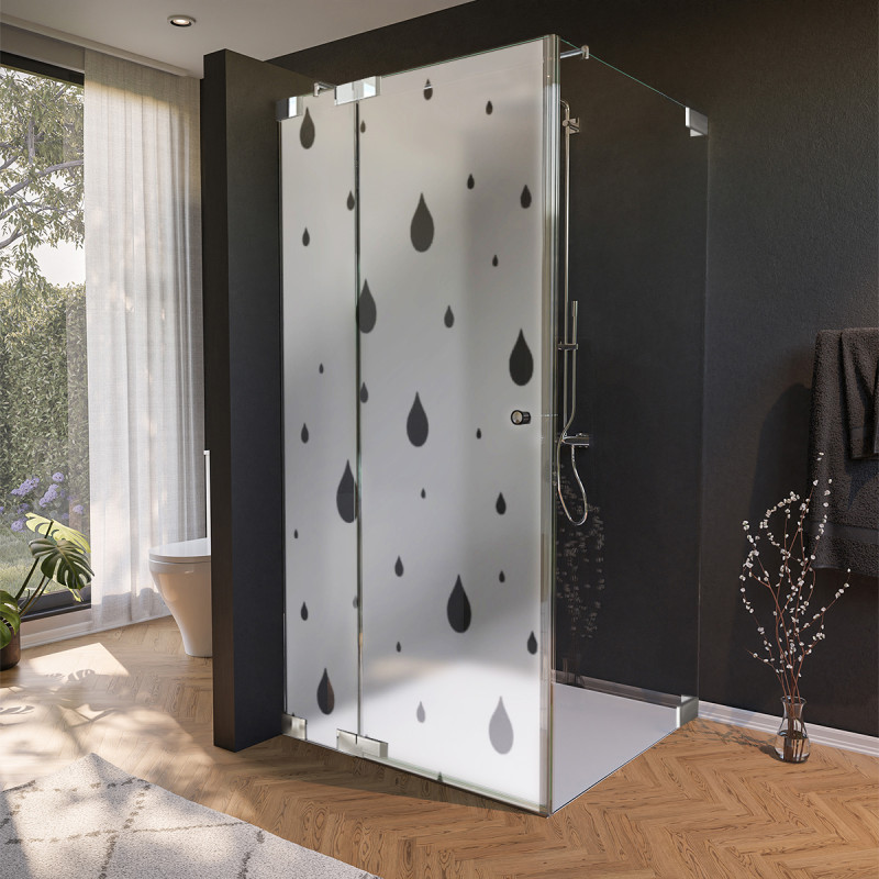 Glas Douchecabine deur zijpaneel met decor DRUPPEL 1/210