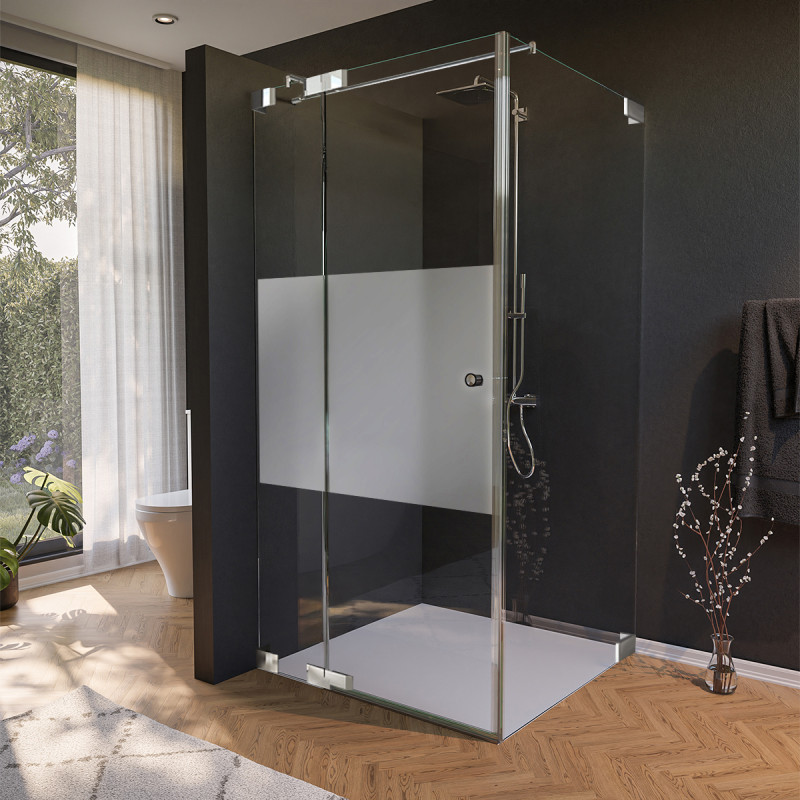 Glas douchecabine mat, deur aan de zijkant AREA 5/210