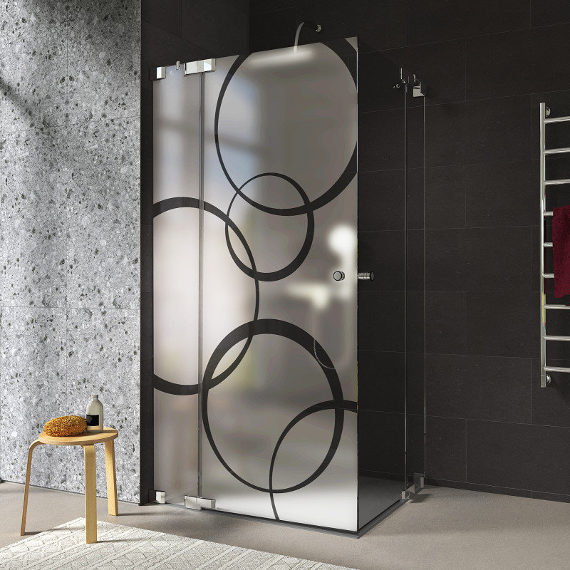 Glas douchecabine met strepen hoekinstap CERCO 3/209