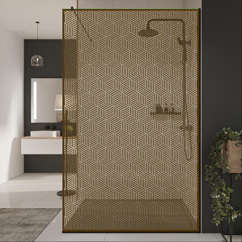Glazen scheidingswand douche met kleurendruk FRAME CUBUS Glazen scheidingswand douche met kleurendruk FRAME CUBUS