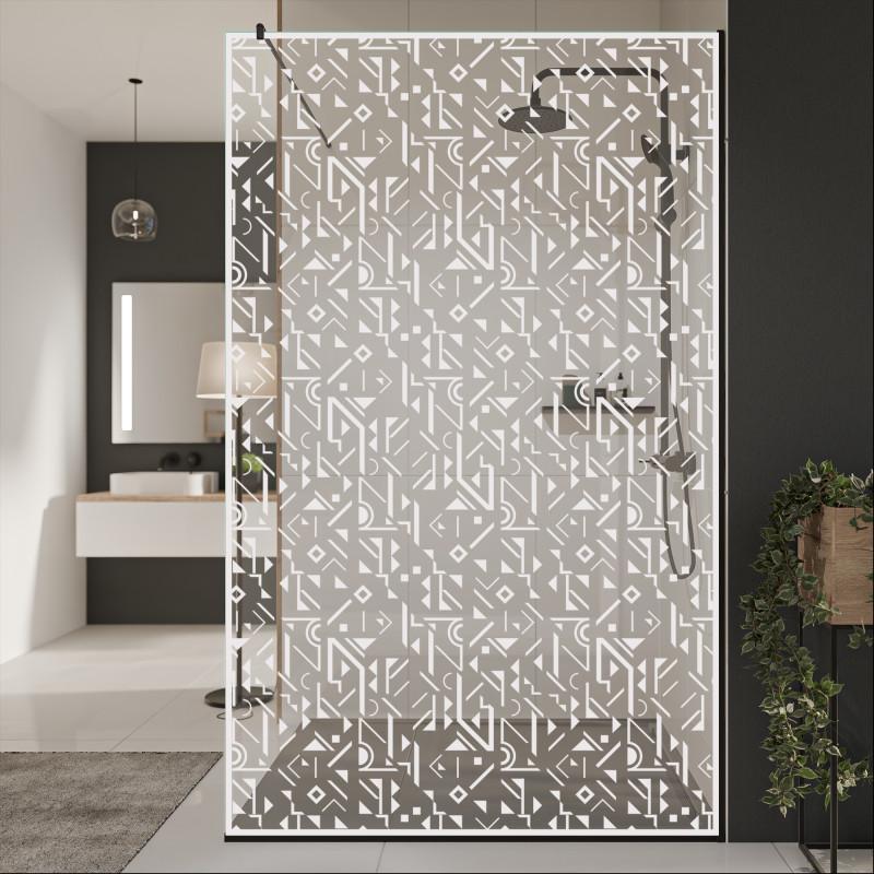 Glazen scheidingswand douche met kleurendruk FRAME MEMPHIS 1 Glazen scheidingswand douche met kleurendruk FRAME MEMPHIS 1