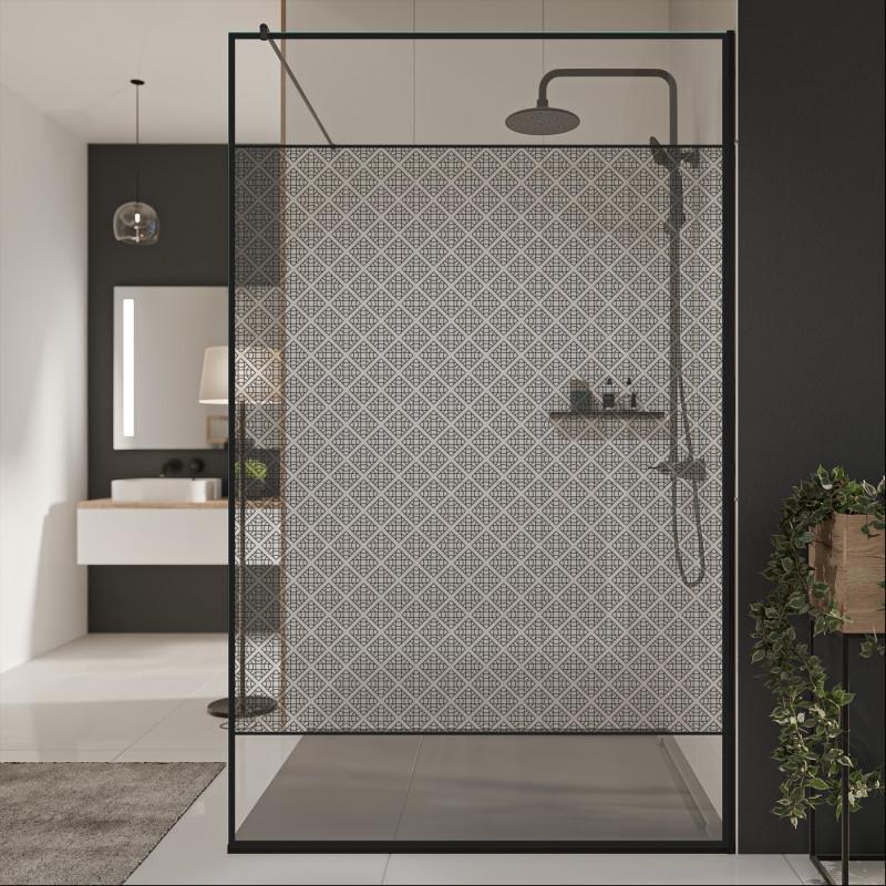 Glazen scheidingswand douche met kleurendruk FRAME SQUARES Glazen scheidingswand douche met kleurendruk FRAME SQUARES