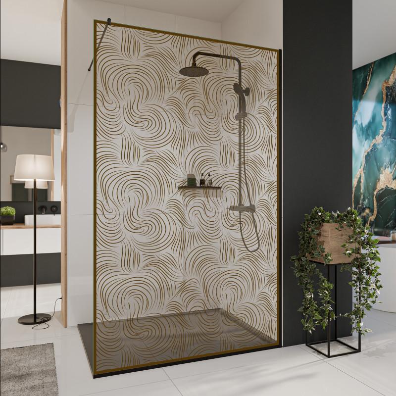 Glazen scheidingswand douche met kleurendruk FRAME VORTEX Glazen scheidingswand douche met kleurendruk FRAME VORTEX