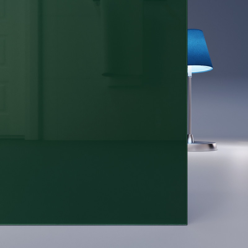 Groen gelakt Gehard-glas op maat van 4mm