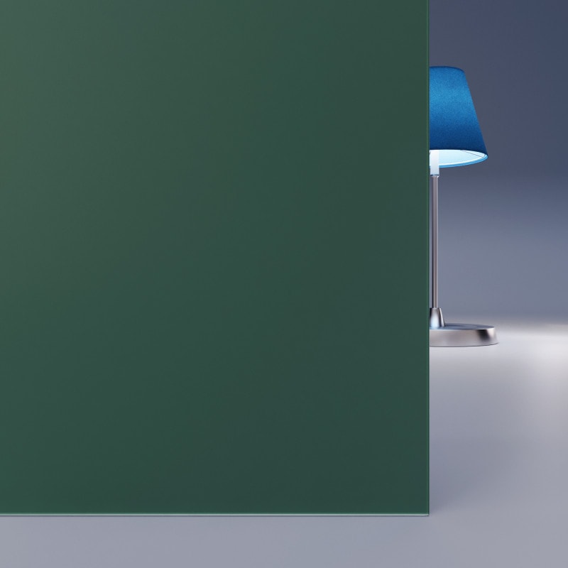 Groen gelakt gehard veiligheidsglas Satijn 4mm