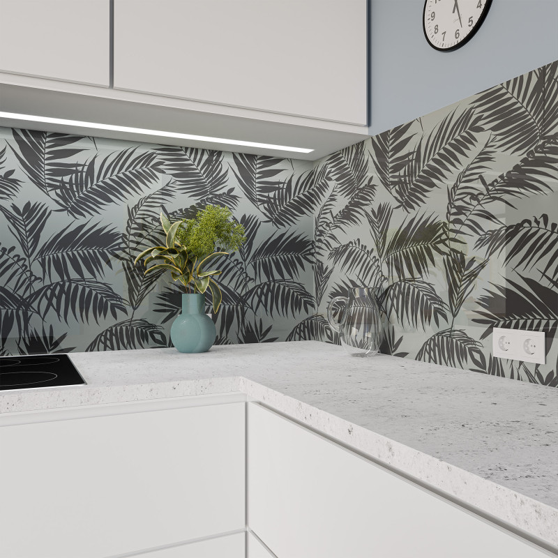 Keuken spatwand ESG glas 6mm met keramische kleurenprint FARN 1
