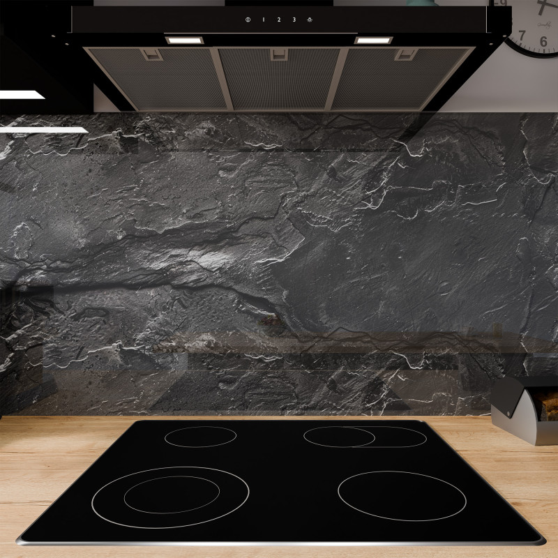 Keuken spatwand ESG glas 6mm met keramische kleurenprint MARMOR WIT 1