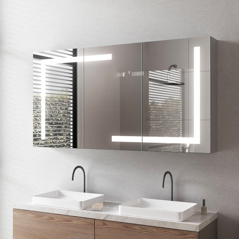 LED aluminium spiegelkast voor de badkamer - Rhine LED aluminium spiegelkast voor de badkamer - Rhine