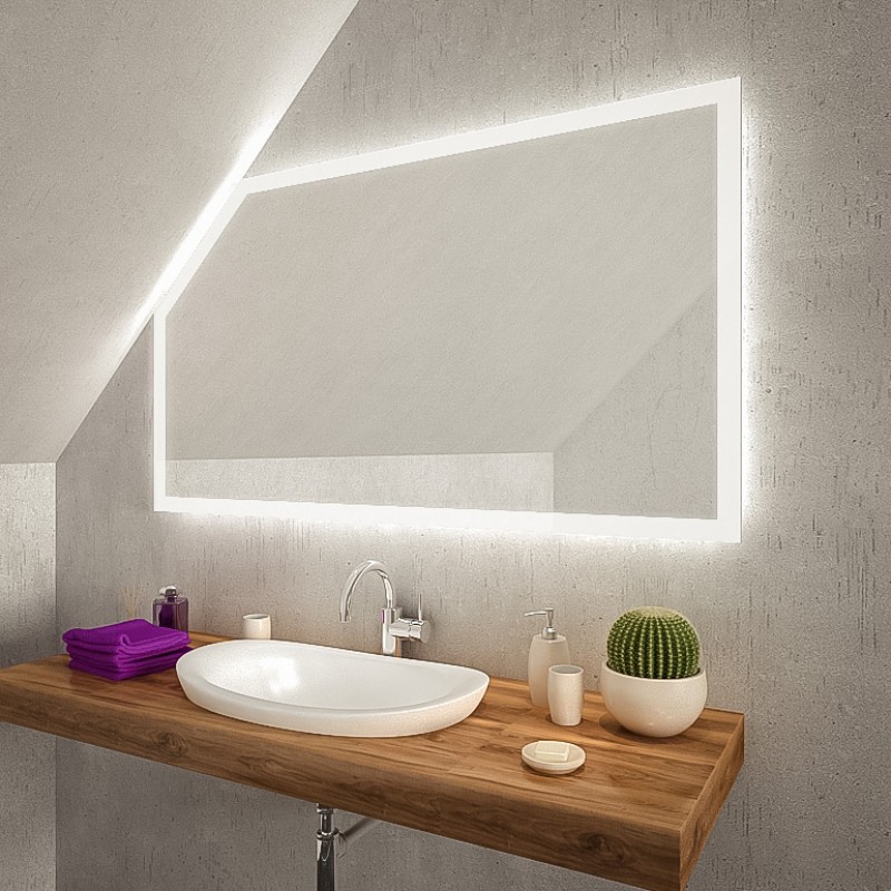 LED badkamerspiegel schuin dak Smart Home KNX/Dali - Cuarto SH LED badkamerspiegel schuin dak Smart Home KNX/Dali - Cuarto SH