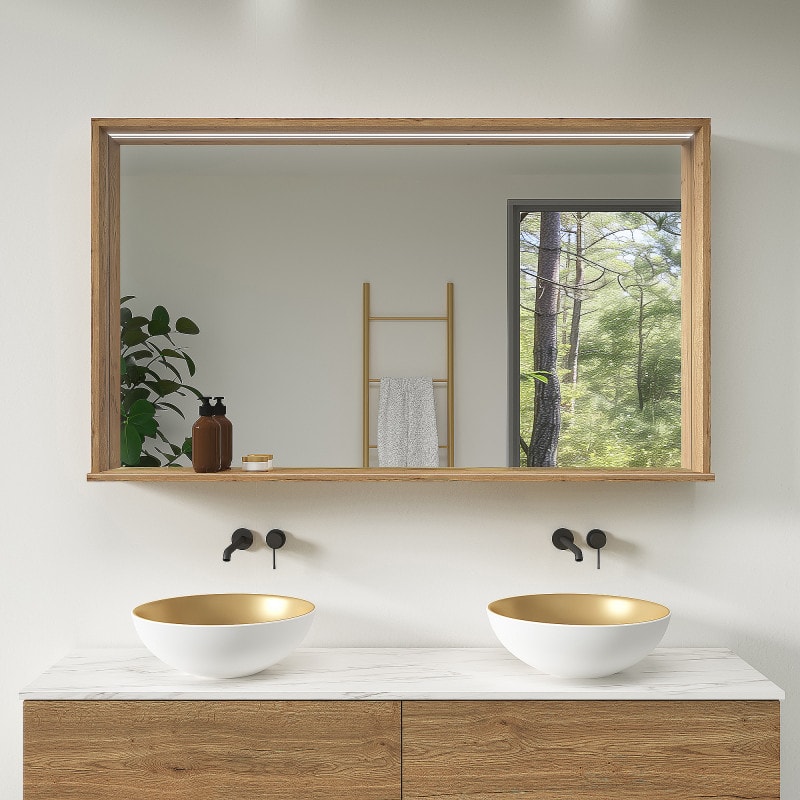 LED-spiegel met lijst - Madera 1