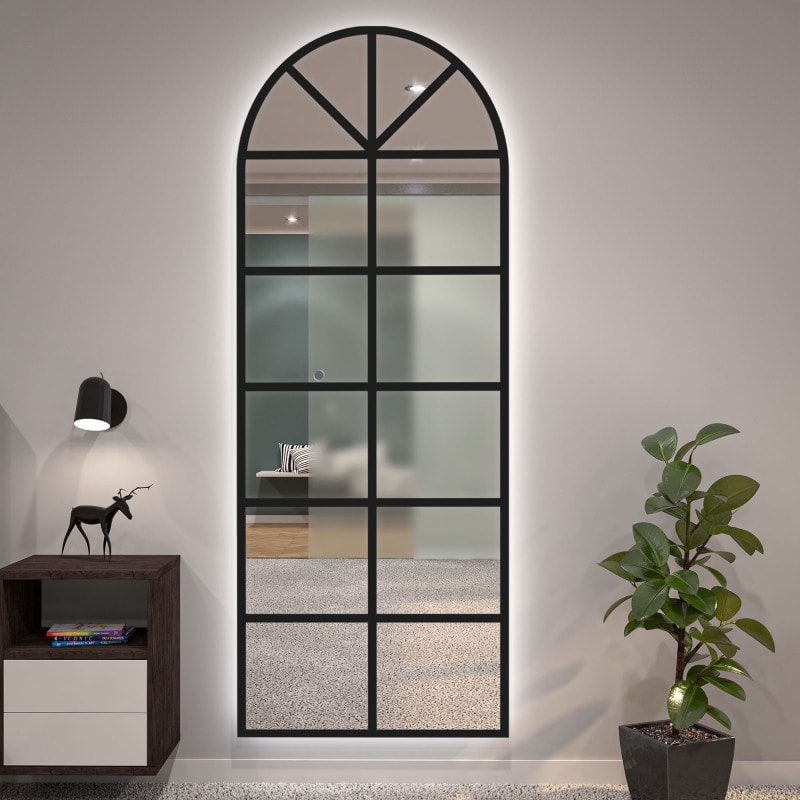 LED-spiegelboogvenster zwart gelakt F651L4BTL LED-spiegelboogvenster zwart gelakt F651L4BTL