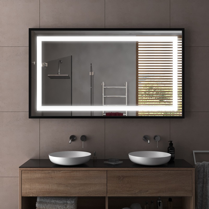 Spiegel met lijst zilver/zwart - Ulm Spiegel met lijst zilver/zwart - Ulm