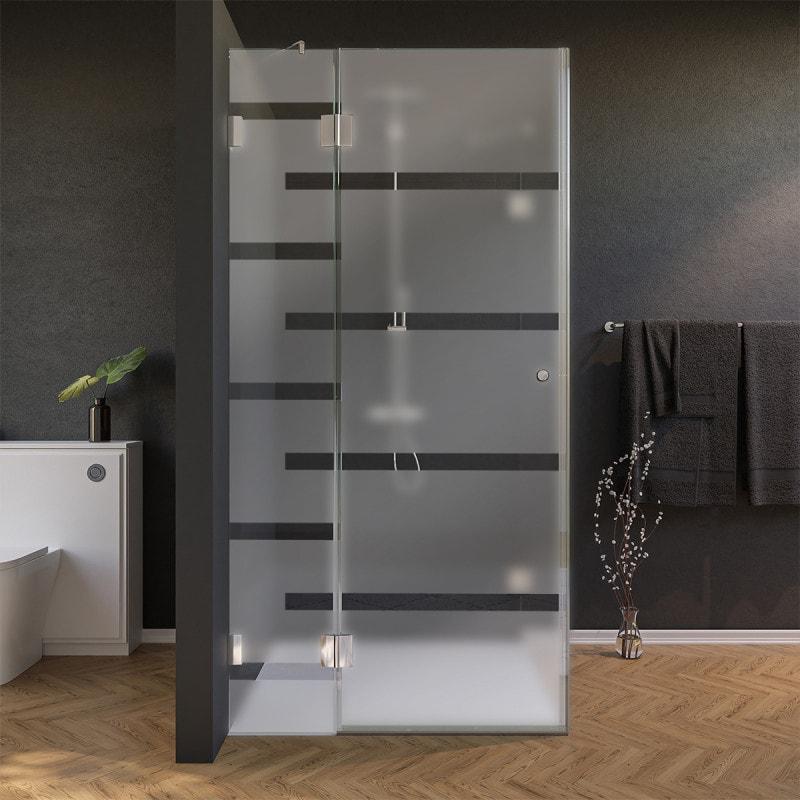 Maatwerk douchecabine met satijnglas, deur aan de zijkant AREA 7/210