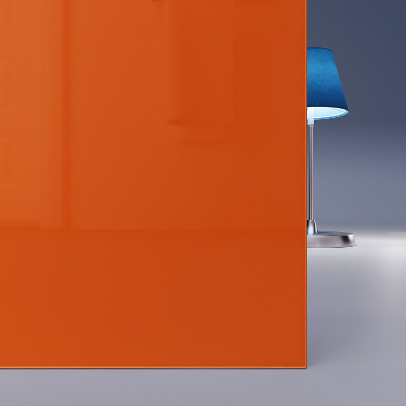 Oranje gelakt gehard veiligheidsglas 4mm