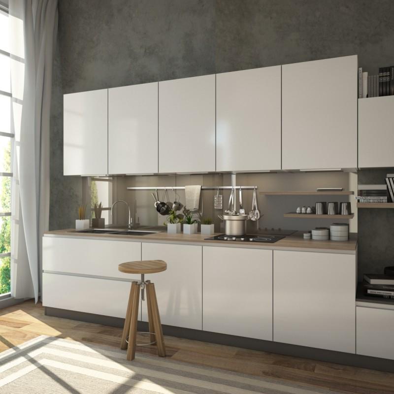 Glazen niswand voor de keuken - Bruin / Medium bruin - REF 7013, 6mm