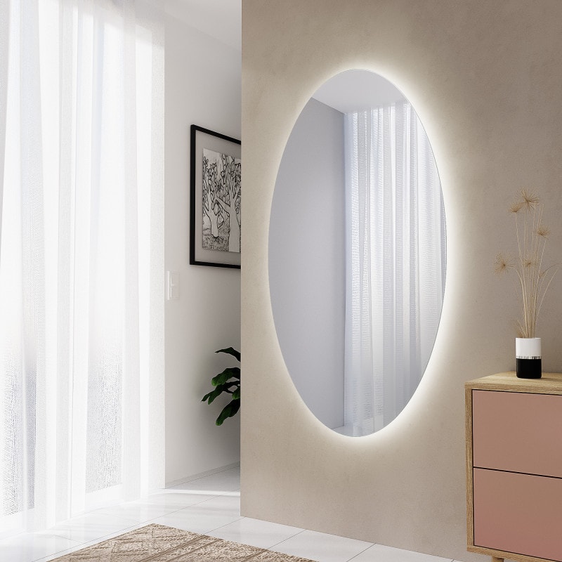 Ovale spiegel met indirect licht F634L4O Ovale spiegel met indirect licht F634L4O