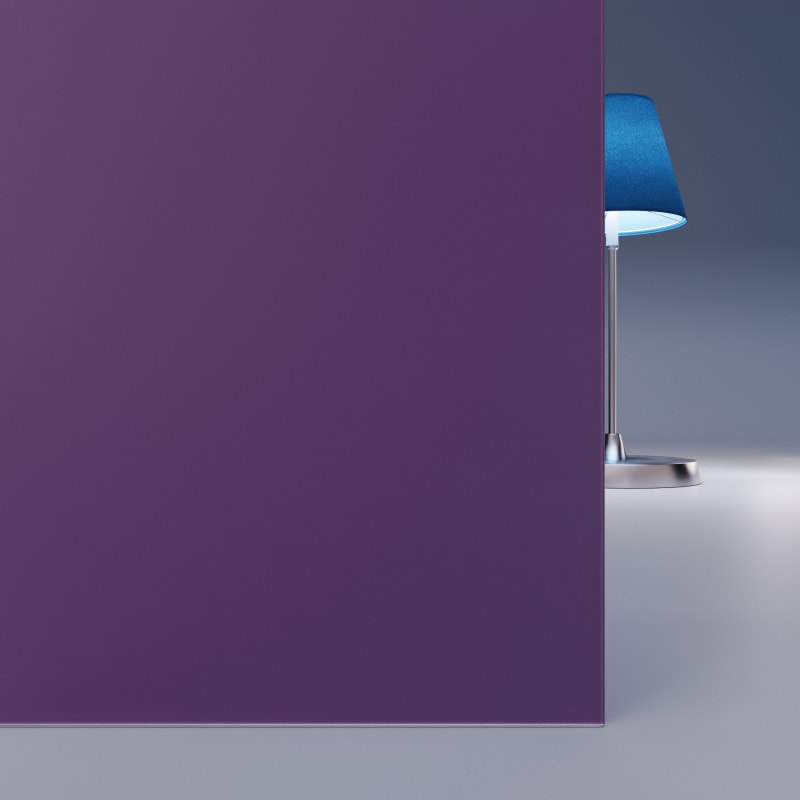 Paars / Violet gelakt gehard veiligheidsglas Satijn 4mm