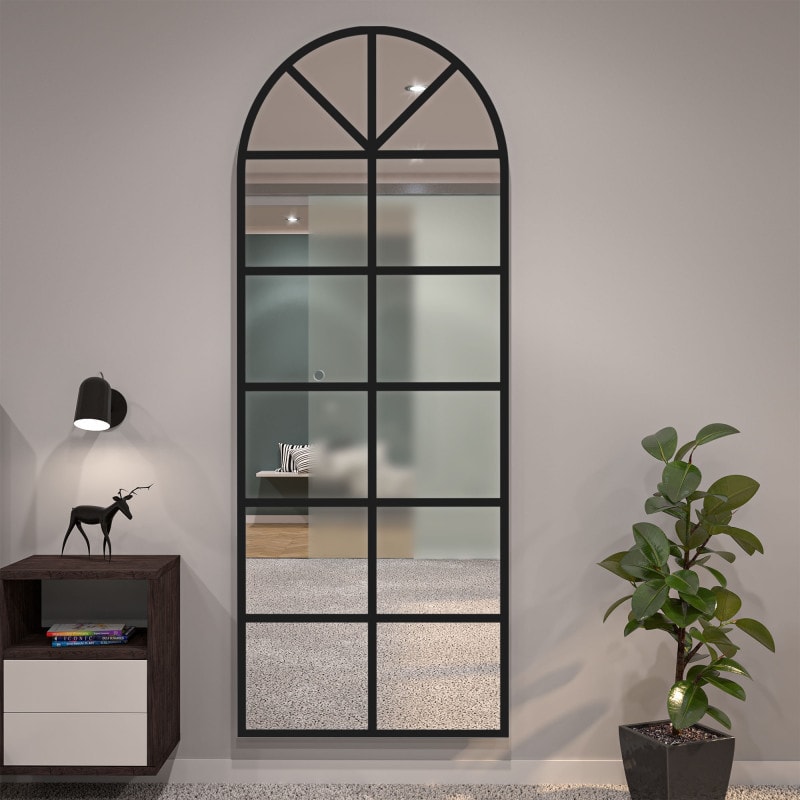 Raam-optiek spiegel zwart gelakt F645BTL Raam-optiek spiegel zwart gelakt F645BTL