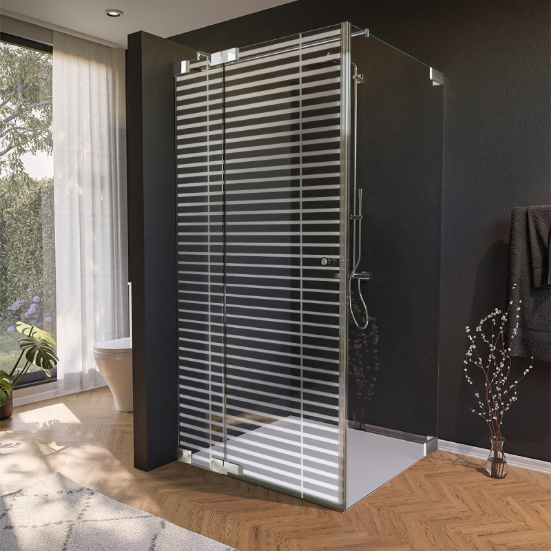 Satinierte glazen douchecabine op maat, deur aan de zijkant FORRADO 9/210