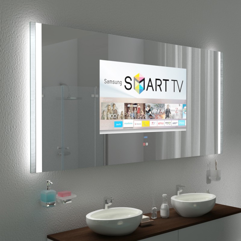 Spiegel met TV en glazen omkadering - HANNAH 2 Spiegel met TV en glazen omkadering - HANNAH 2