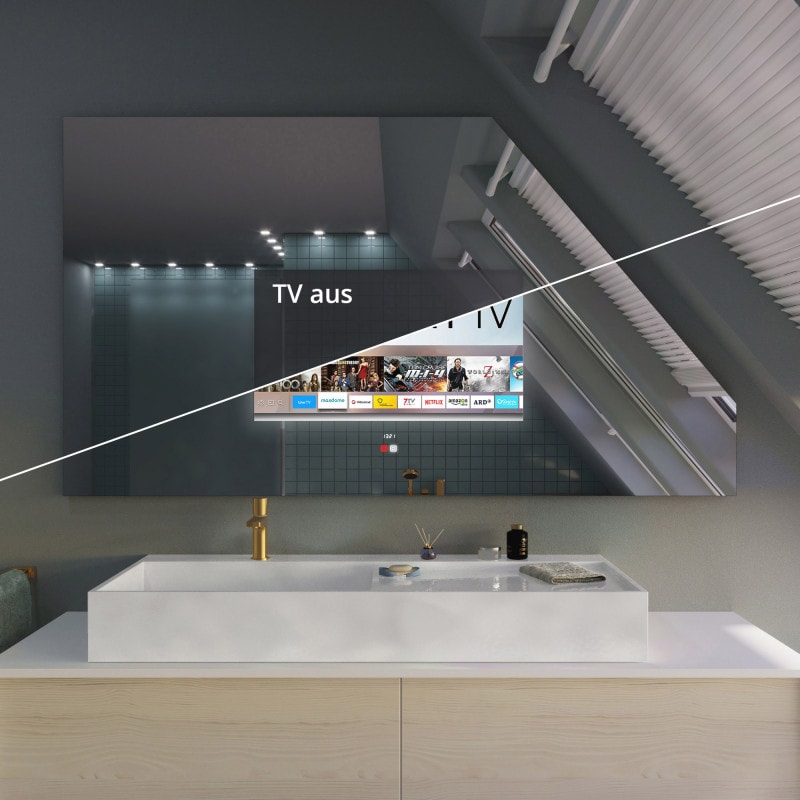TV-spiegel voor schuine plafonds - onverlicht CLEAR ECO DS