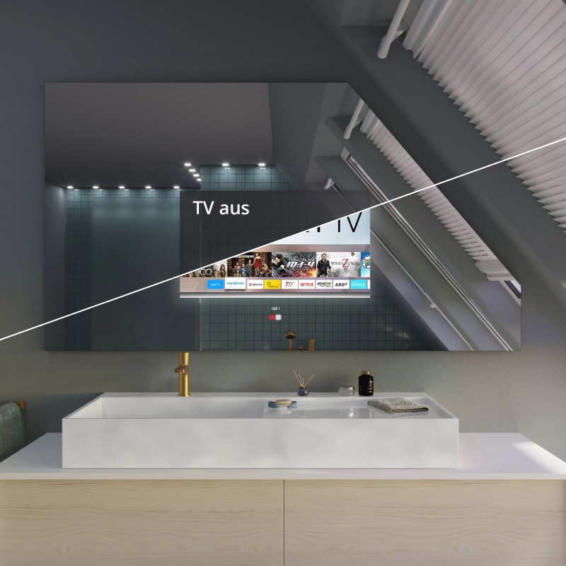 TV-spiegel voor schuine plafonds - onverlicht CLEAR ECO DS TV-spiegel voor schuine plafonds - onverlicht CLEAR ECO DS