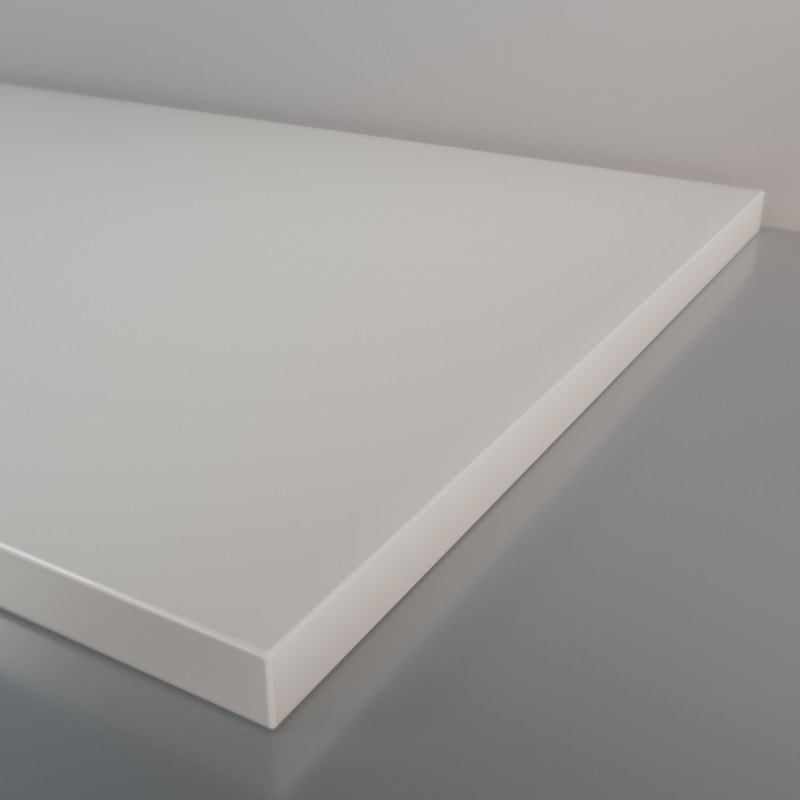 Wit wastafelblad voor opzetwastafel 38 mm