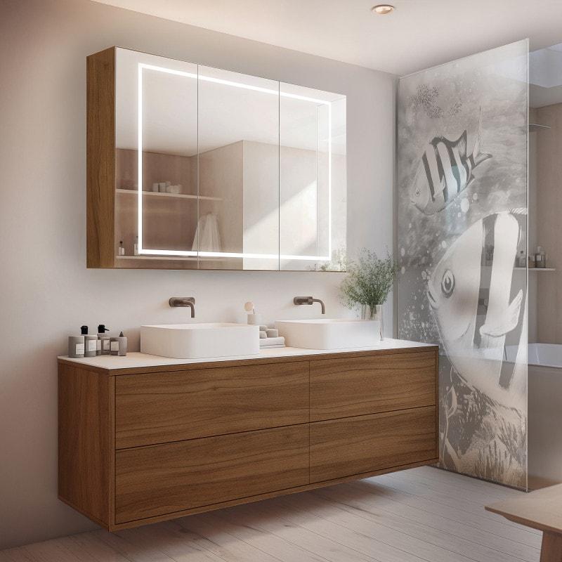 Spiegelkast met LED verlichting en vergrootglas
