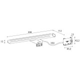 PANDORA S4 spiegelkastlamp, 30,8 cm, 8W, IP44 by Ebir