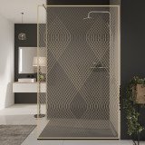 Glazen scheidingswand douche met kleurendruk FRAME ACACIA Glazen scheidingswand douche met kleurendruk FRAME ACACIA