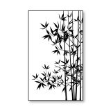 Glazen scheidingswand van satijnglas met zwarte opdruk FRAME BAMBOO 4